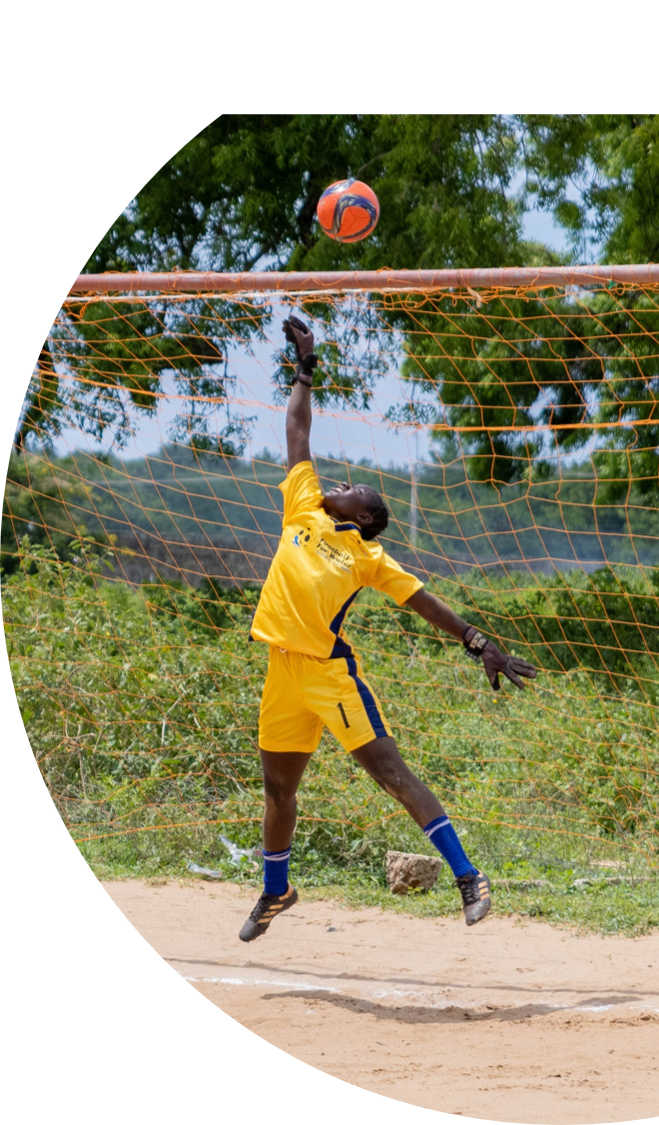 girl playing soccer