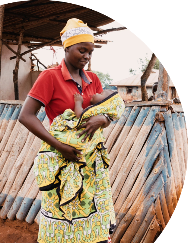 woman holding baby