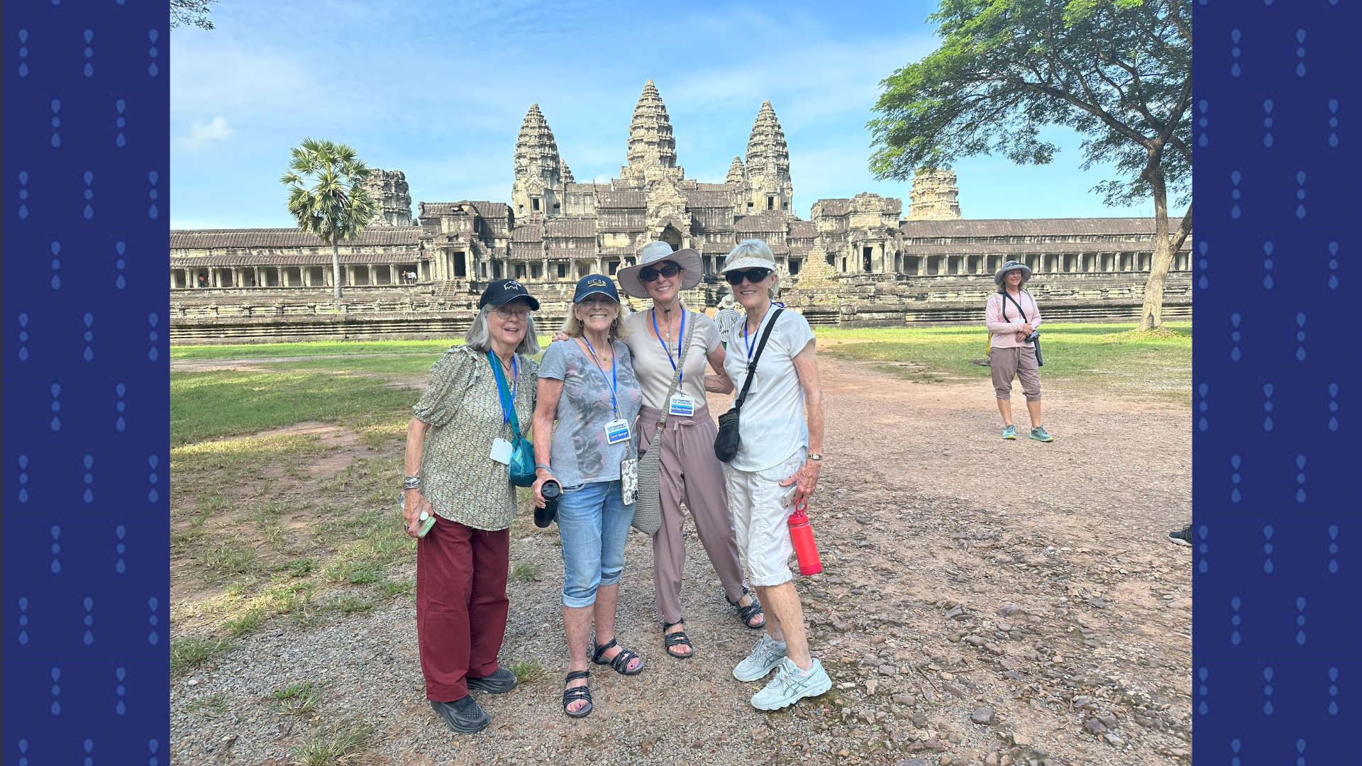 Travelers in front of Angkor Wat